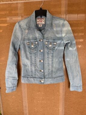Vintage Y2K TRUE RELIGION light Wash Denim Jacket - Women